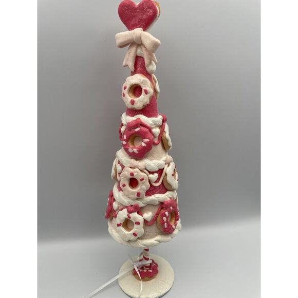 NWT Love & Cupcakes Christmas 2024 Pastel Glitter Donut Sprinkles Tree 14” Tall - Picture 2 of 8